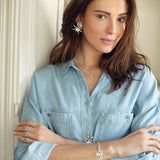 Maxi Boucles d'Oreilles Puces Éos Argent Soleils Boucles d'Oreilles Monsieur Simone