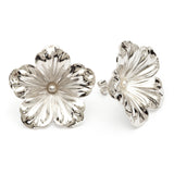 Maxi Boucles d'Oreilles Puces Gaïa Argent Fleurs Boucles d'Oreilles Monsieur Simone