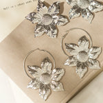 Maxi Boucles d'Oreilles Puces Hespéris Argent Fleurs Boucles d'Oreilles Monsieur Simone