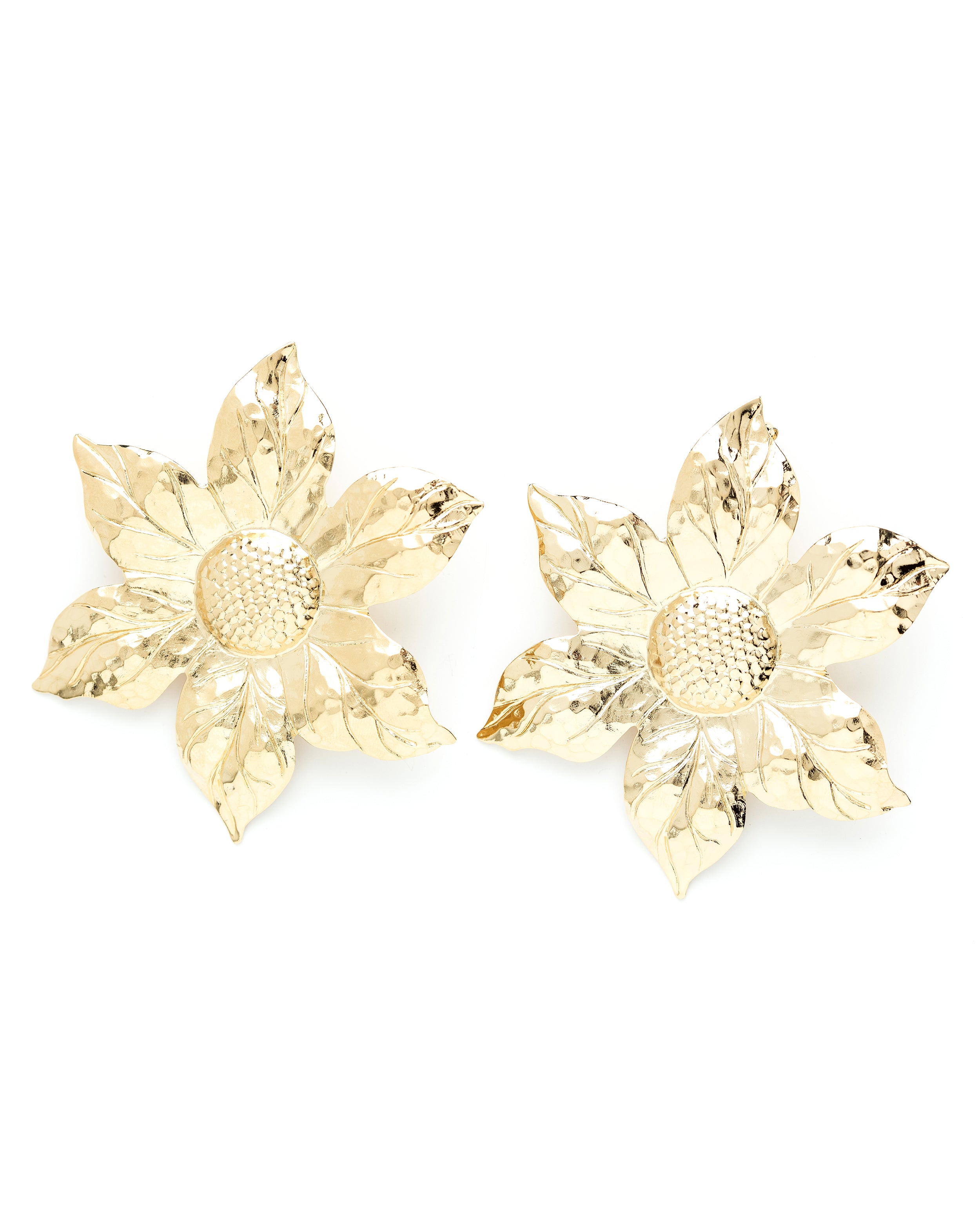 Maxi Boucles d'Oreilles Puces Hespéris Or Fleurs Boucles d'Oreilles Monsieur Simone