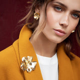Maxi Boucles d'Oreilles Puces Orphée Or Fleurs Boucles d'Oreilles Monsieur Simone