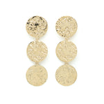 Maxi Boucles d'Oreilles Puces Pendantes Hestia Or Ronds Martelés Boucles d'Oreilles Monsieur Simone