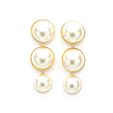 Maxi Boucles d'Oreilles Puces Pendantes Nélya Or Perles Boucles d'Oreilles Monsieur Simone