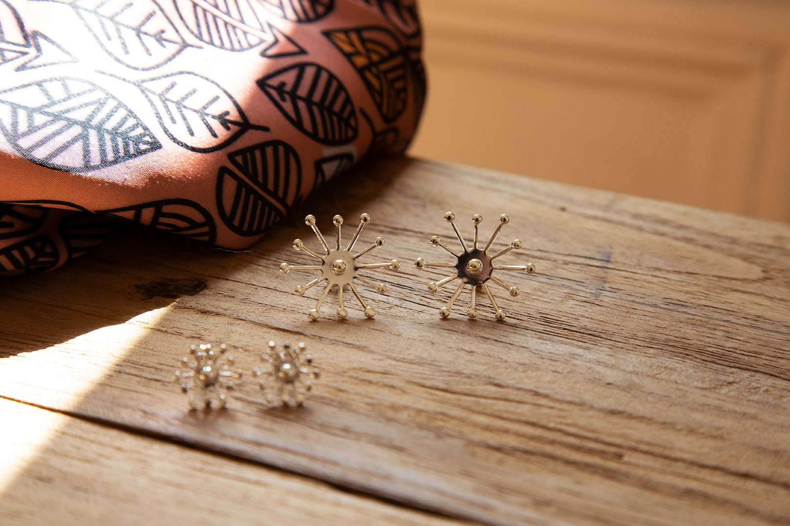 Maxi Boucles d'Oreilles Puces Rhéa Argent Flocons Boucles d'Oreilles Monsieur Simone