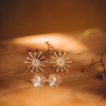 Maxi Boucles d'Oreilles Puces Rhéa Argent Flocons Boucles d'Oreilles Monsieur Simone