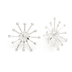 Maxi Boucles d'Oreilles Puces Rhéa Argent Flocons Boucles d'Oreilles Monsieur Simone