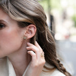 Maxi Boucles d'Oreilles Puces Rhéa Or Flocons Boucles d'Oreilles Monsieur Simone