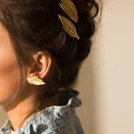 Maxi Boucles d'Oreilles Puces Thalie Argent Feuilles Boucles d'Oreilles Monsieur Simone