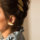 Maxi Boucles d'Oreilles Puces Thalie Or Feuilles Boucles d'Oreilles Monsieur Simone
