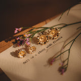 Maxi Boucles d'Oreilles Puces Théia Or Fleurs Boucles d'Oreilles Monsieur Simone