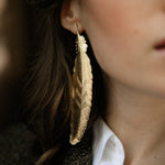 Maxi Mono Boucle d'Oreille Puce Phébé Argent Plume Boucles d'Oreilles Monsieur Simone