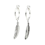 Mini Créoles Phébé Argent Plumes Boucles d'Oreilles Monsieur Simone