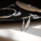 Mini Créoles Phébé Argent Plumes Boucles d'Oreilles Monsieur Simone