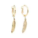Mini Créoles Phébé Or Plumes Boucles d'Oreilles Monsieur Simone