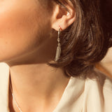 Mini Créoles Phébé Or Plumes Boucles d'Oreilles Monsieur Simone