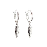 Mini Créoles Thalie Argent Feuilles Boucles d'Oreilles Monsieur Simone