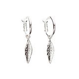 Mini Créoles Thalie Argent Feuilles Boucles d'Oreilles Monsieur Simone