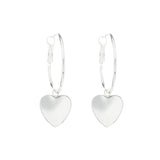 Petites Créoles Aphrodite Argent Coeur Boucles d'Oreilles Monsieur Simone