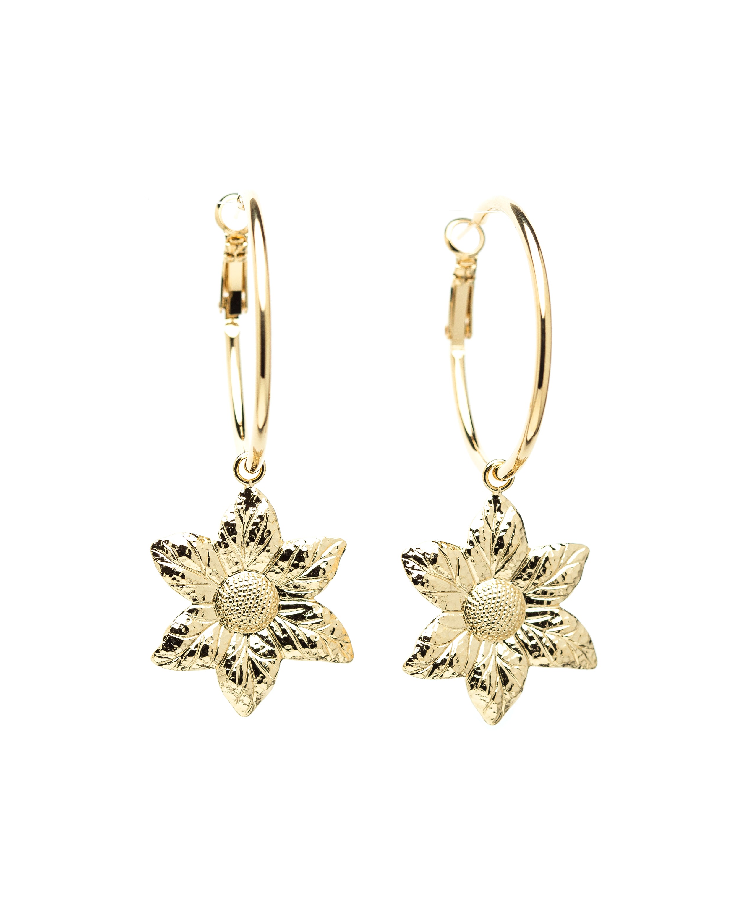 Petites Créoles Hespéris Or Fleurs Boucles d'Oreilles Monsieur Simone