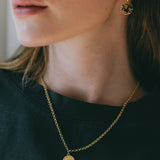 Hestia Gold Round Hammered Necklace