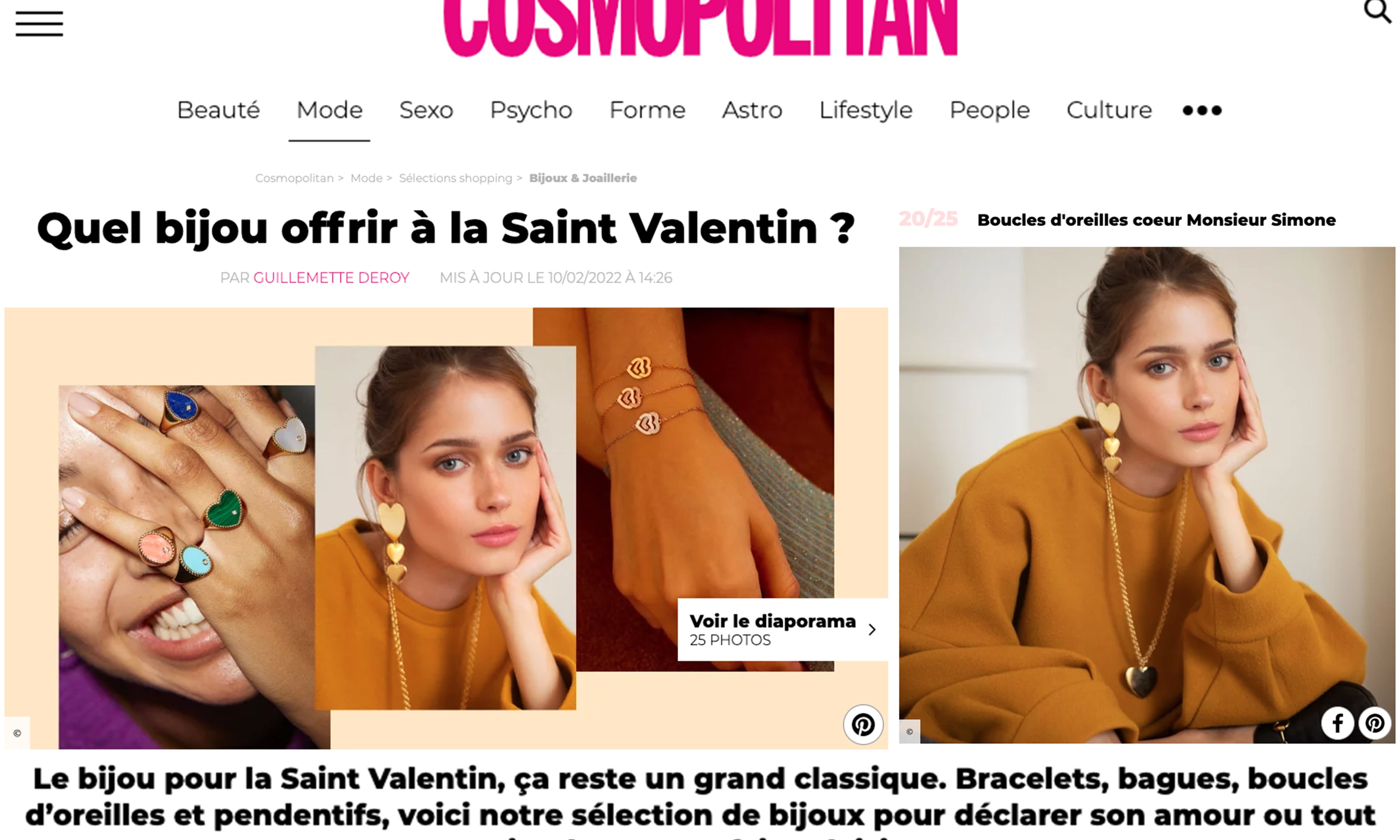 Bijoux Monsieur Simone - Cosmopolitan.fr - Février 2022
