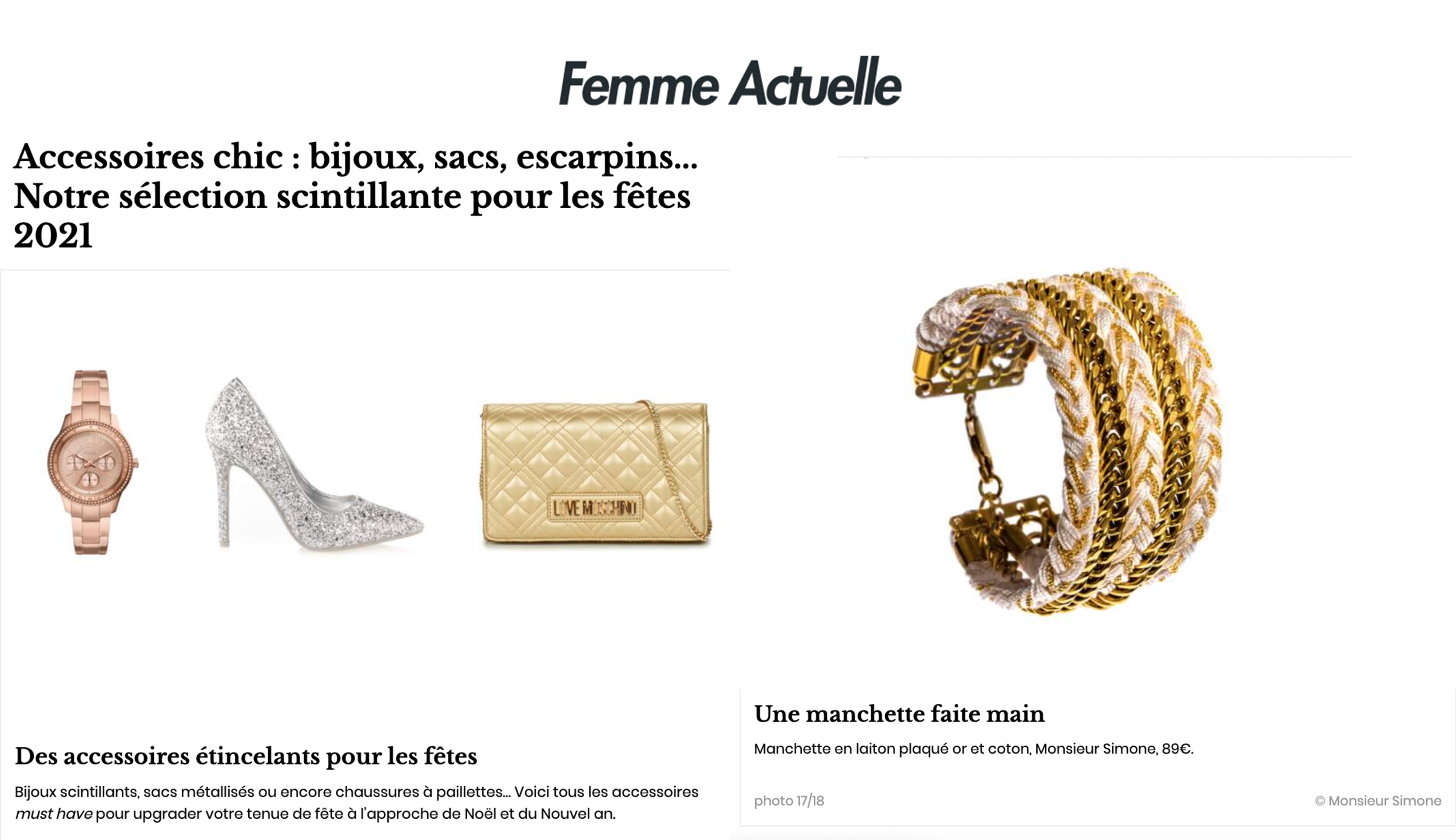 Bijoux Monsieur Simone - Femme Actuelle - Décembre 2021