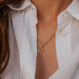 Hestia Gold Round Hammered Necklace