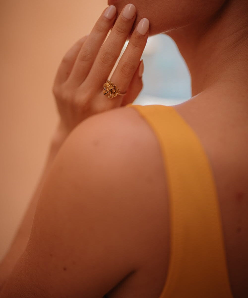 Bague Aglaé Trio Or Fleurs Ajustable Bagues Monsieur Simone