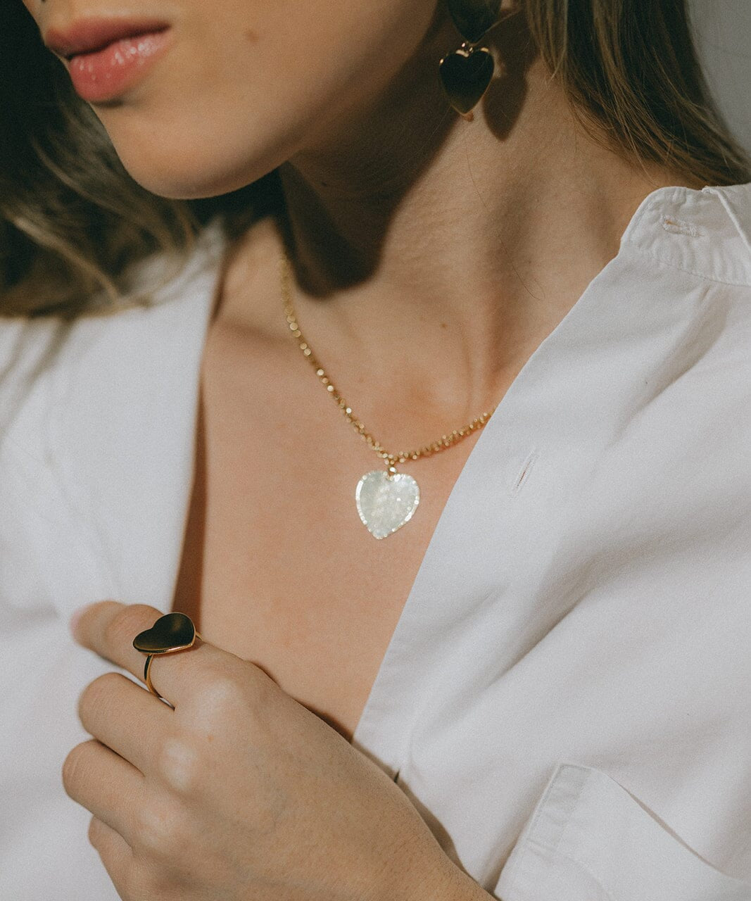 Bague Aphrodite Argent Coeur Ajustable Bagues Monsieur Simone