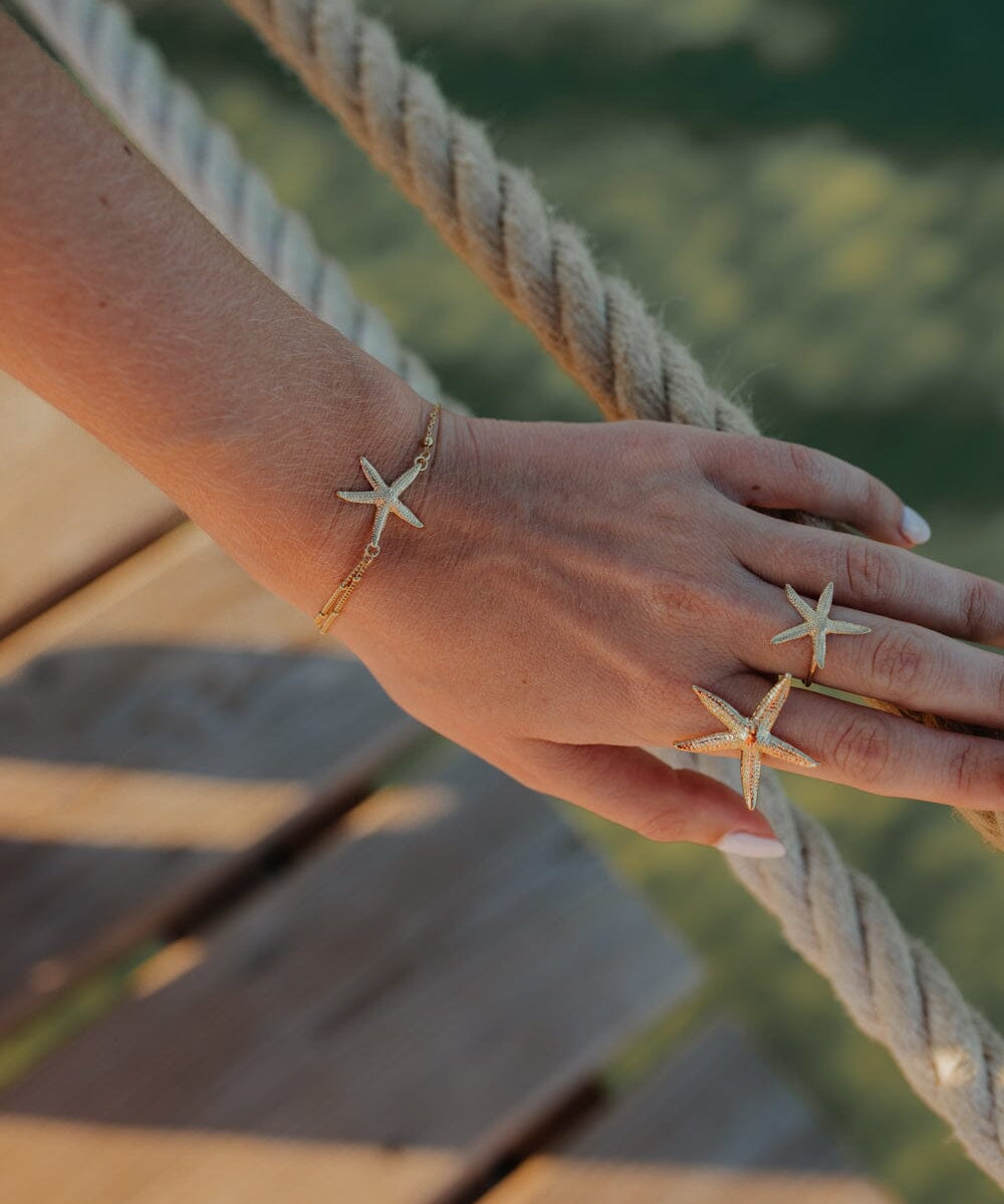 Bague Cléia Or Étoile Ajustable Bagues Monsieur Simone