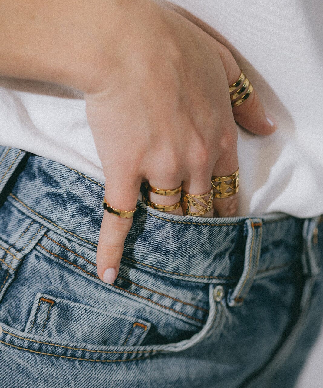 Bague Eliott Or Martelée Ajustable Bagues Monsieur Simone