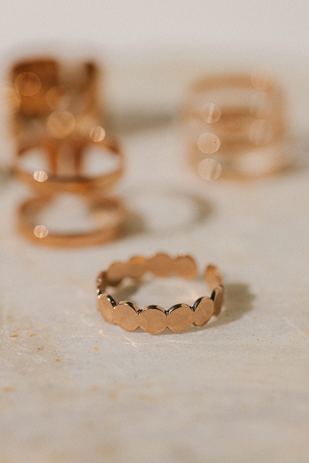 Bague Eliott Or Rose Martelée Ajustable Bagues Monsieur Simone