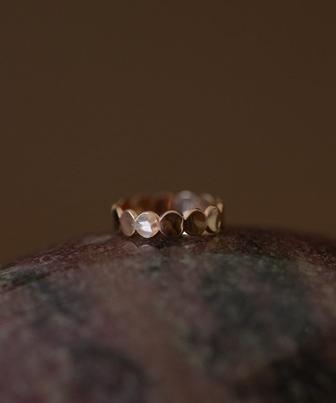 Bague Eliott Or Rose Martelée Ajustable Bagues Monsieur Simone