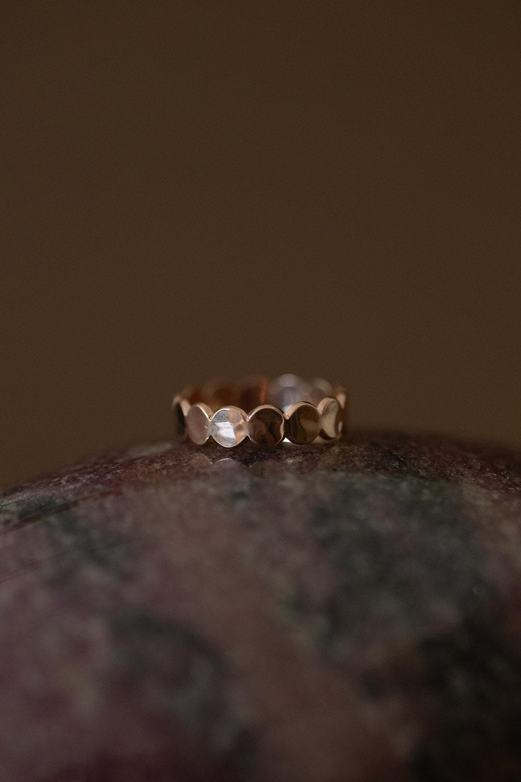 Bague Eliott Or Rose Martelée Ajustable Bagues Monsieur Simone