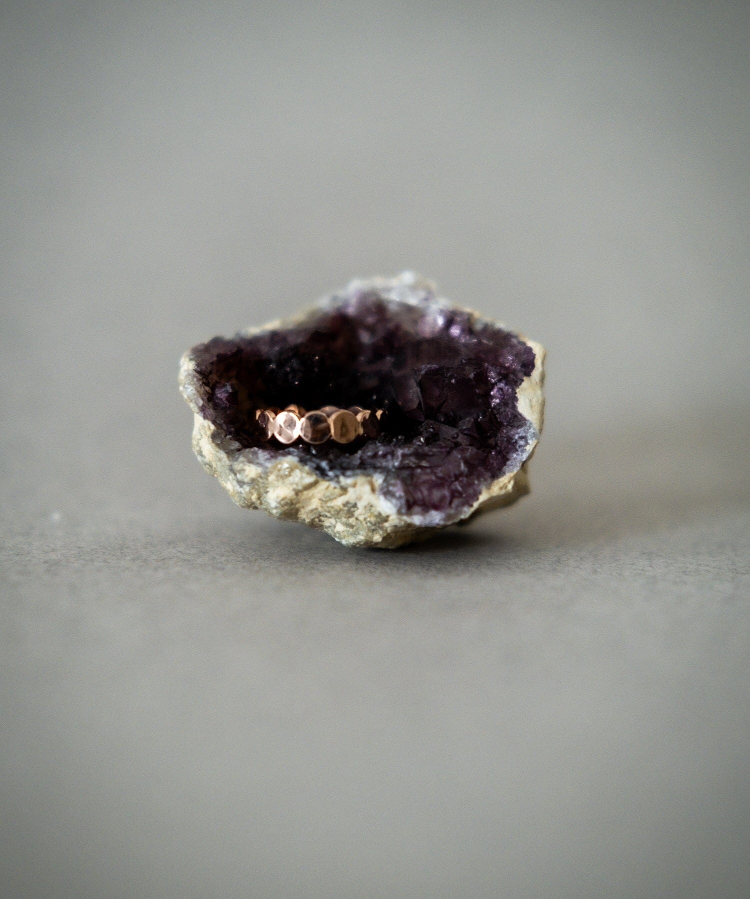 Bague Eliott Or Rose Martelée Ajustable Bagues Monsieur Simone