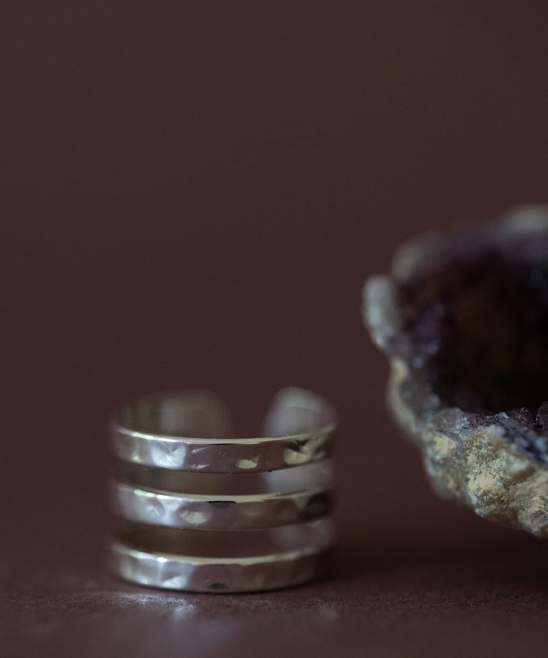 Bague Enzo Argent Martelée Ajustable Bagues Monsieur Simone