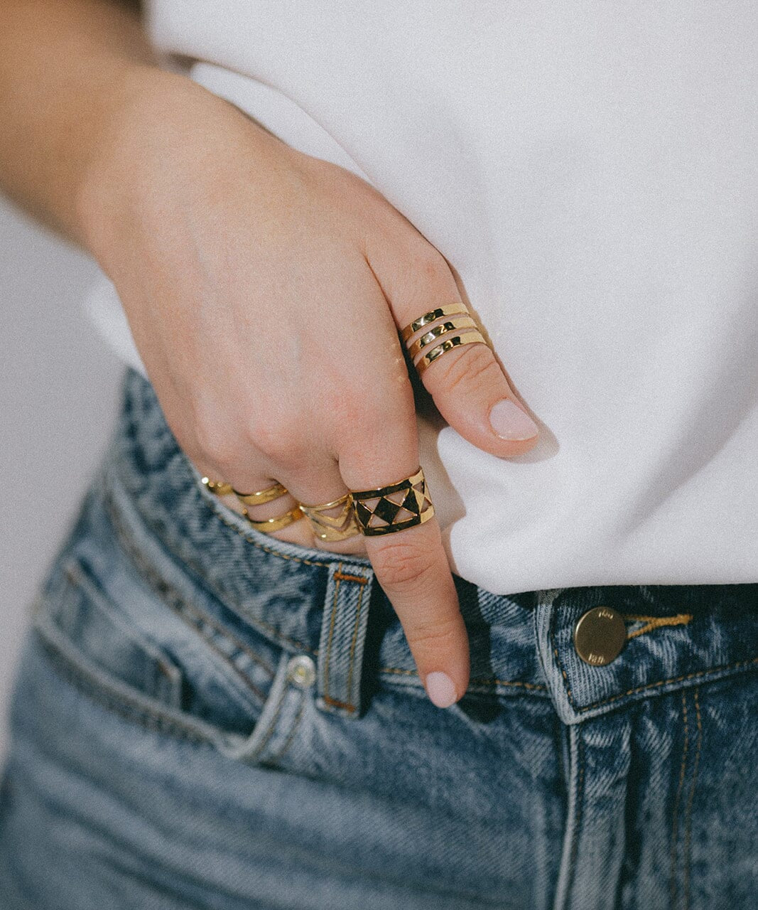 Bague Enzo Or Martelée Ajustable Bagues Monsieur Simone