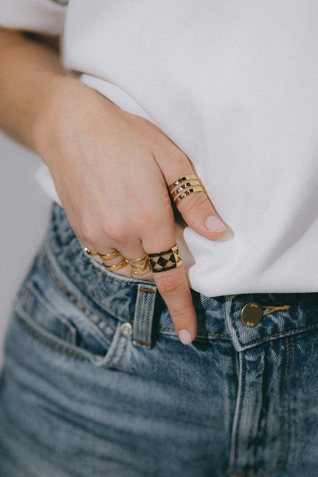 Bague Enzo Or Martelée Ajustable Bagues Monsieur Simone