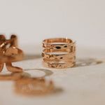 Bague Enzo Or Rose Martelée Ajustable Bagues Monsieur Simone