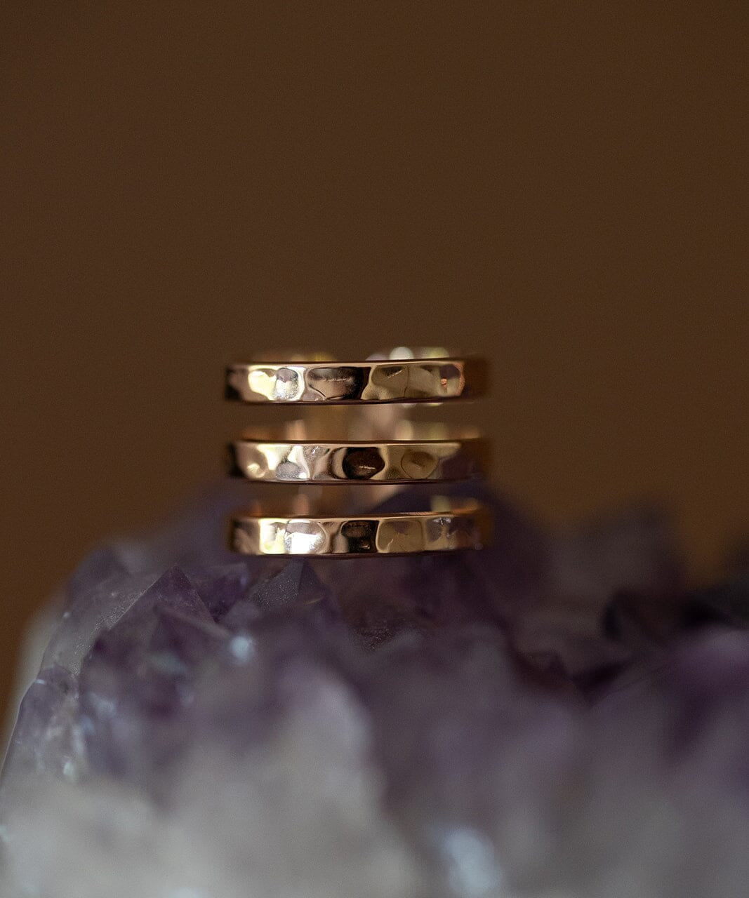 Bague Enzo Or Rose Martelée Ajustable Bagues Monsieur Simone