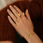 Bague Gaïa Argent Fleur Ajustable Bagues Monsieur Simone