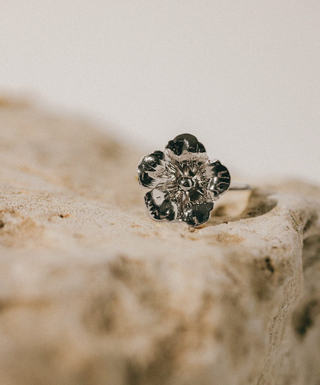 Bague Gaïa Argent Fleur Ajustable Bagues Monsieur Simone