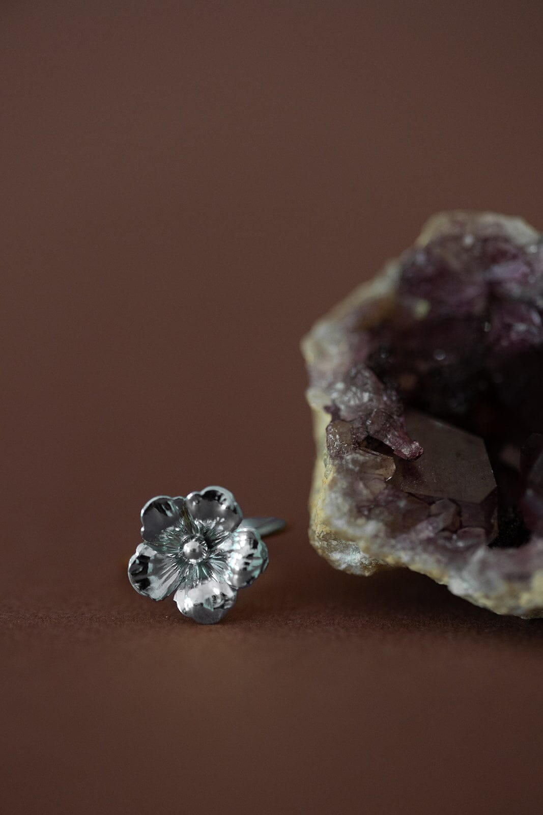 Bague Gaïa Argent Fleur Ajustable Bagues Monsieur Simone
