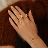 Bague Gaïa Or Fleur Ajustable Bagues Monsieur Simone