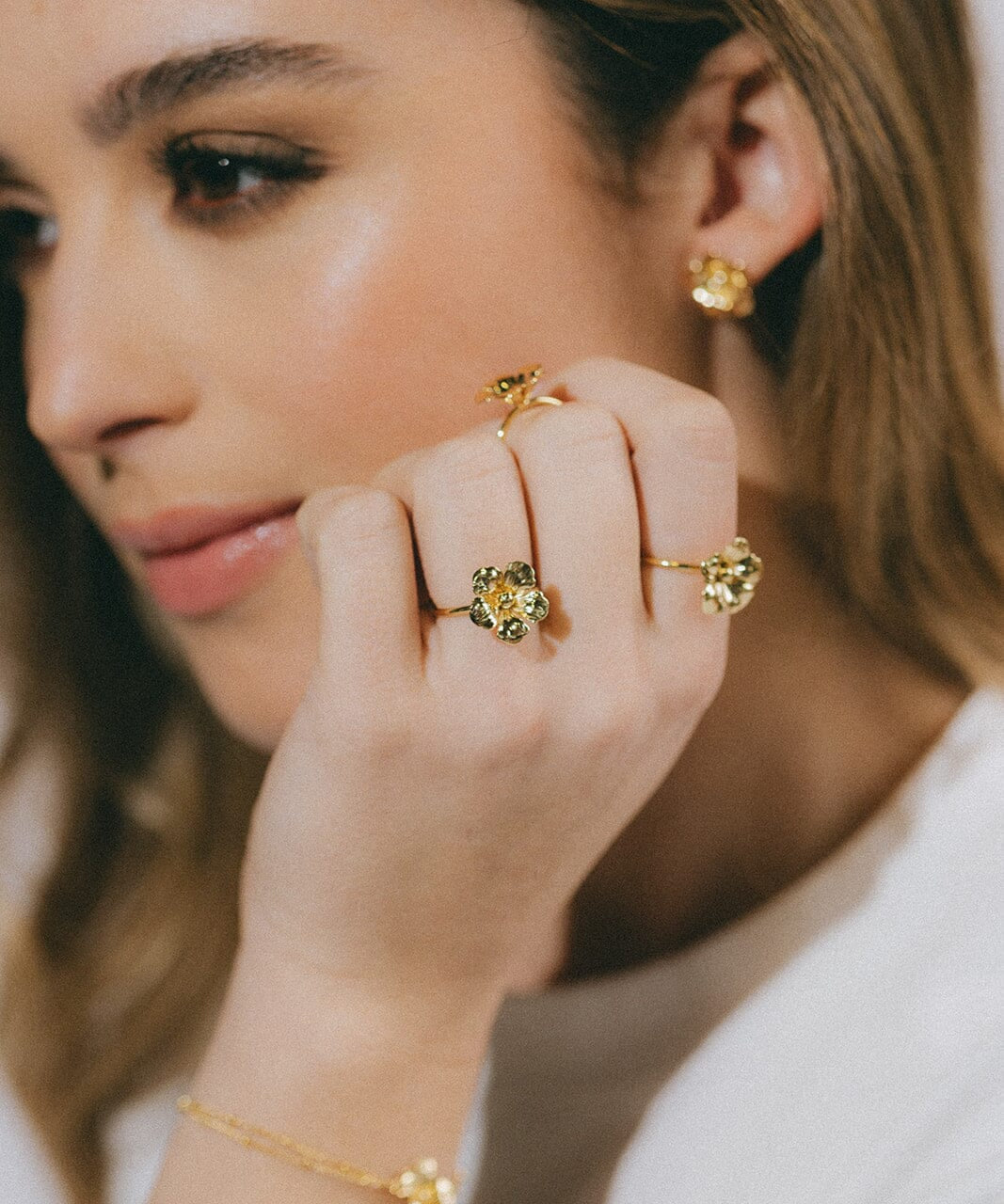 Bague Gaïa Or Fleur Ajustable Bagues Monsieur Simone