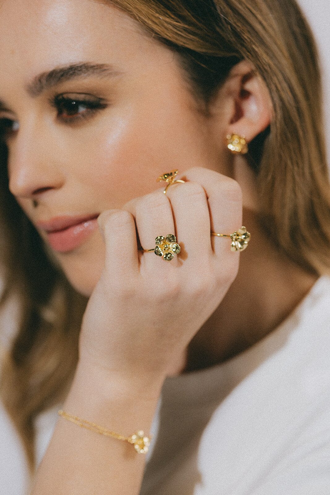 Bague Gaïa Or Fleur Ajustable Bagues Monsieur Simone