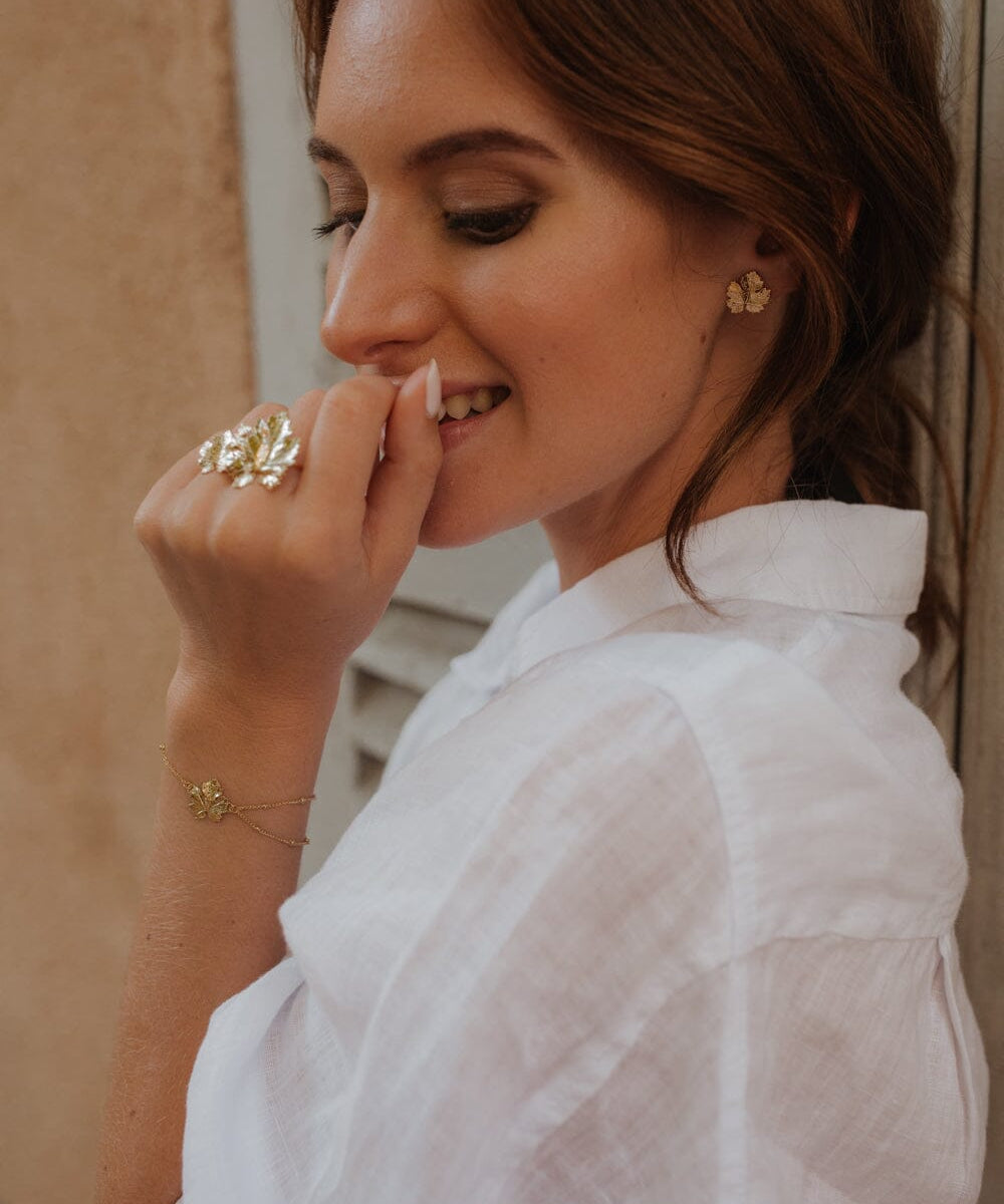 Bague Héra Argent Feuille Ajustable Bagues Monsieur Simone