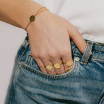 Bague Hestia Argent Rond Martelé Ajustable Bagues Monsieur Simone