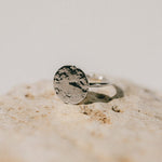 Bague Hestia Argent Rond Martelé Ajustable Bagues Monsieur Simone