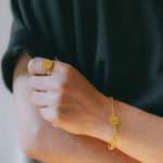 Bague Hestia Argent Rond Martelé Ajustable Bagues Monsieur Simone
